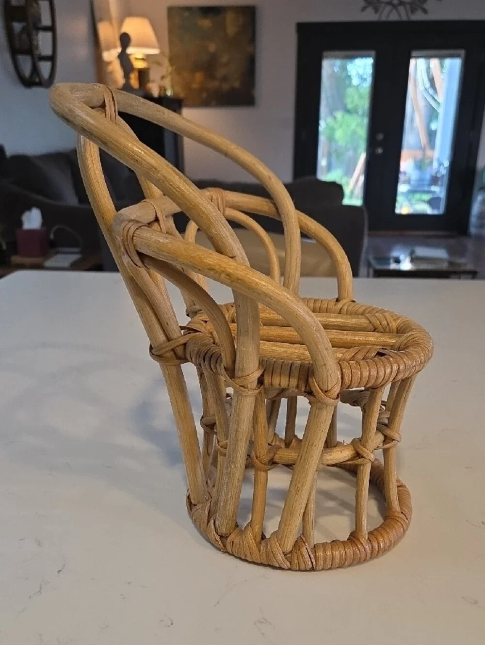 Handwoven Rattan Mini Chair Basket - Natural